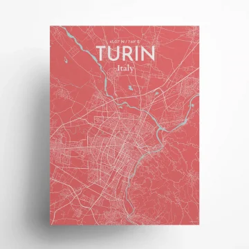 Turin city map poster in Maritime of size 18" x 24" by OurPoster.com