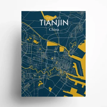Tianjin city map poster in Amuse of size 18" x 24" by OurPoster.com
