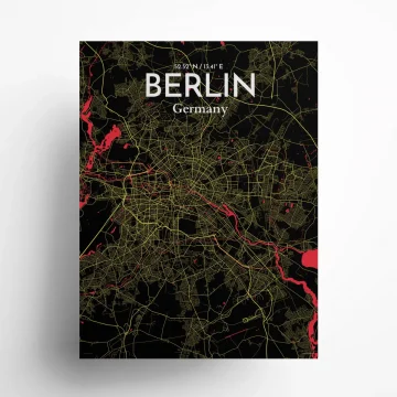 Berlin city map poster in Contrast of size 18" x 24" by OurPoster.com