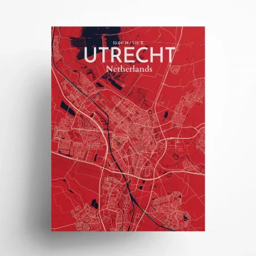 Utrecht city map poster in Nautical of size 18" x 24" by OurPoster.com