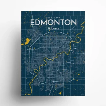 Edmonton city map poster in Amuse of size 18" x 24" by OurPoster.com