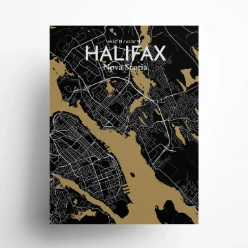 Halifax city map poster in Luxe of size 18" x 24" by OurPoster.com