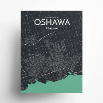 Oshawa city map poster in Dream of size 18" x 24" by OurPoster.com