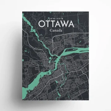 Ottawa city map poster in Dream of size 18" x 24" by OurPoster.com