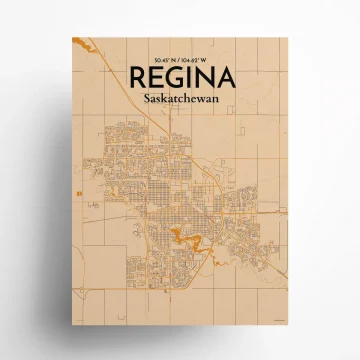 Regina city map poster in Vintage of size 18" x 24" by OurPoster.com