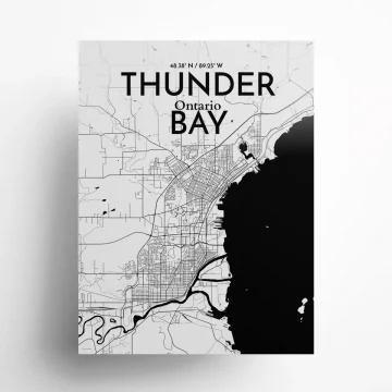 Thunder Bay city map poster in Ink of size 18" x 24" by OurPoster.com