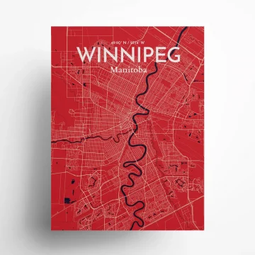 Winnipeg city map poster in Nautical of size 18" x 24" by OurPoster.com