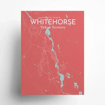Whitehorse city map poster in Maritime of size 18" x 24" by OurPoster.com
