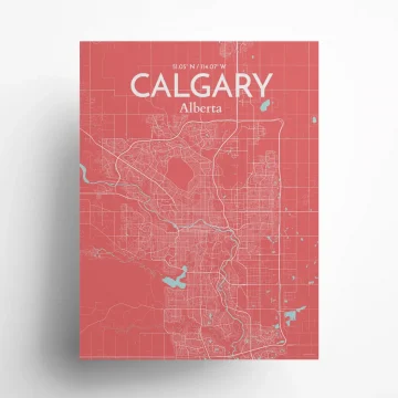 Calgary city map poster in Maritime of size 18" x 24" by OurPoster.com