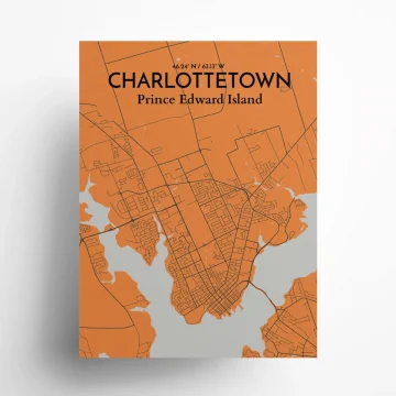 Charlottetown city map poster in Oranje of size 18" x 24" by OurPoster.com