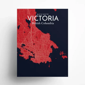Victoria city map poster in Nautical of size 18" x 24" by OurPoster.com