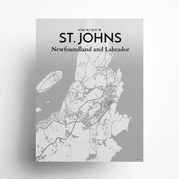 St. Johns city map poster in Tones of size 18" x 24" by OurPoster.com